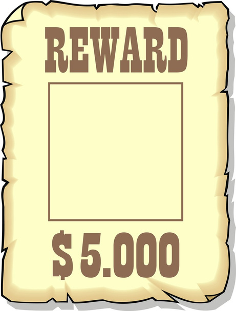 recompensa 5000 dólares
 - Vetor, Imagem