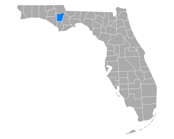 Mapa Calhoun na Florydzie - Wektor, obraz