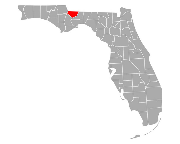Map of Gadsden in Florida - Vector, Image