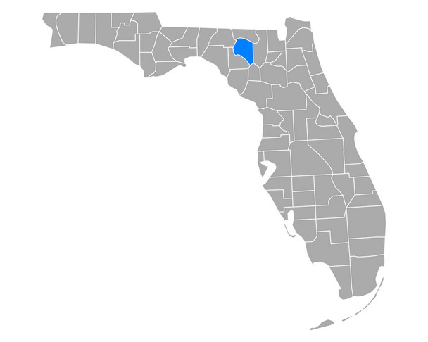 Mapa Suwannee na Florydzie - Wektor, obraz