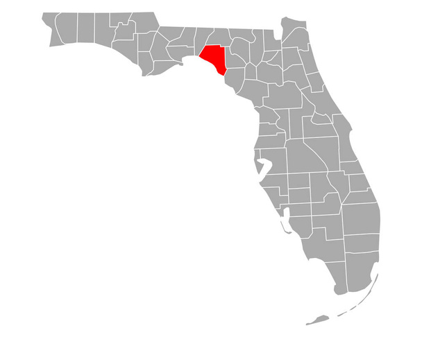 Florida 'daki Taylor Haritası - Vektör, Görsel