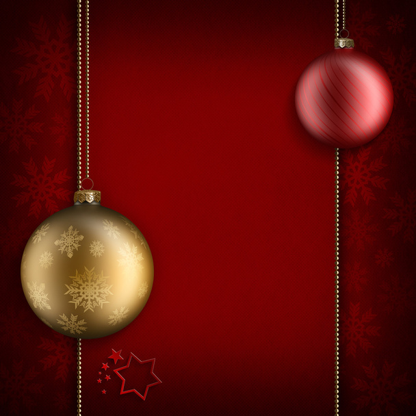 Kerstmis achtergrond - twee kerstballen - Foto, afbeelding