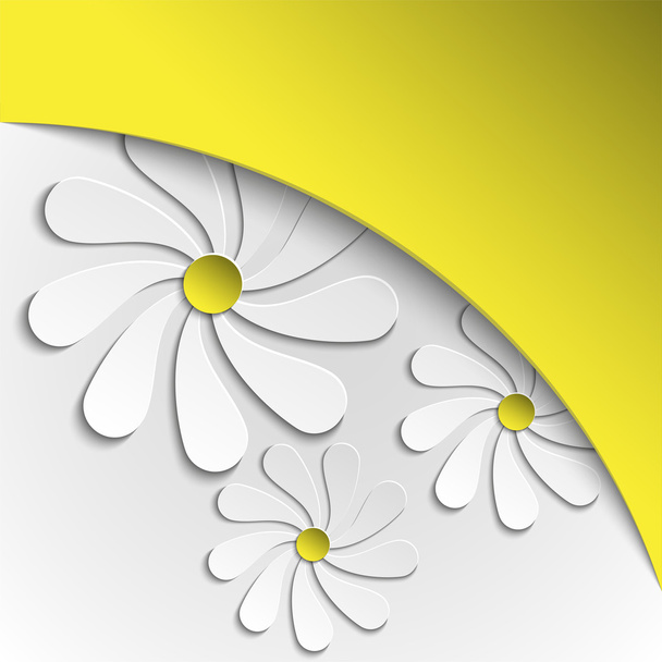 κίτρινο φόντο με λουλούδια - Διάνυσμα, εικόνα