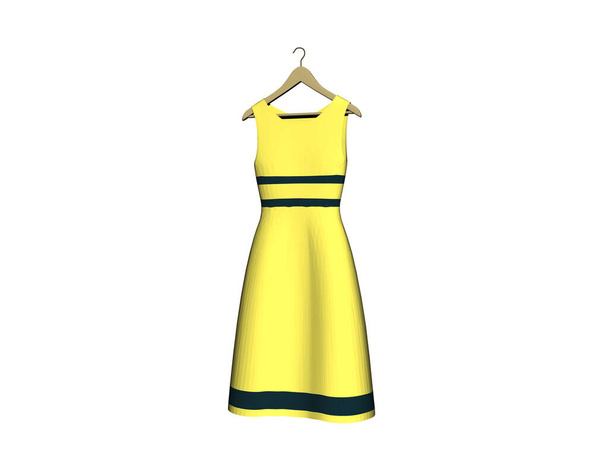 yellow evening dress on the hanger - Photo, Image