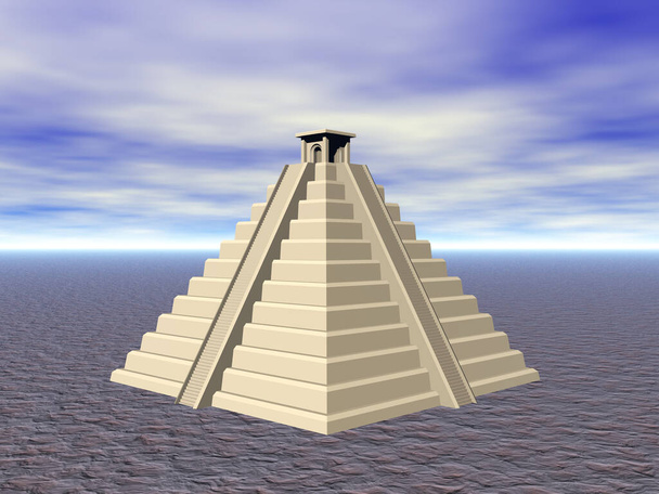 Pirâmide sul-americana no deserto
 - Foto, Imagem