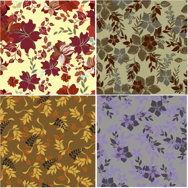 Vector spring abstract background flowers seamless pattern - Vektor, kép