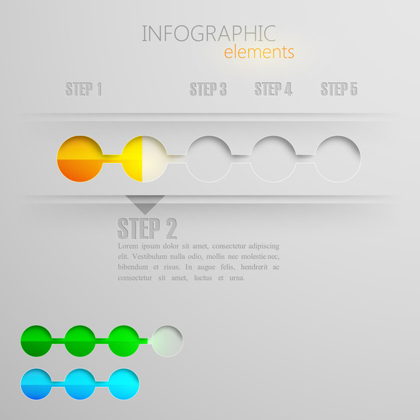 Infographic elements timeline template - Vetor, Imagem