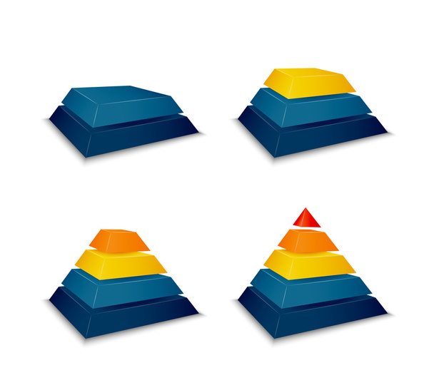 Pyramid building progress - Vector, Image
