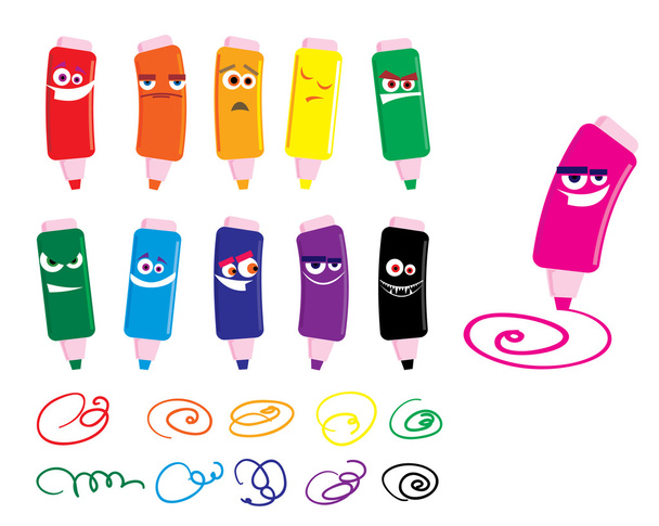 Funny crayons - Vektor, obrázek