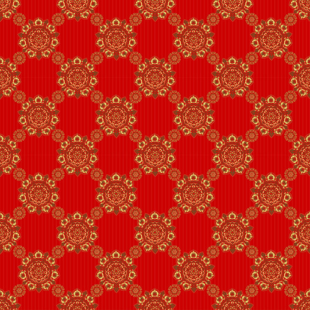 Red geometric vector seamless pattern, abstract background. - Vetor, Imagem