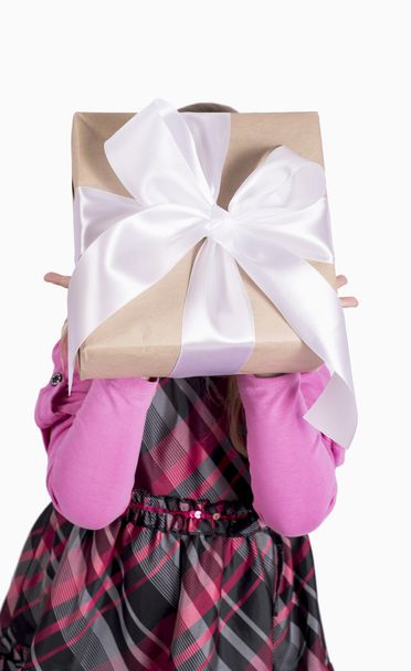 Little girl with a gift - Photo, image