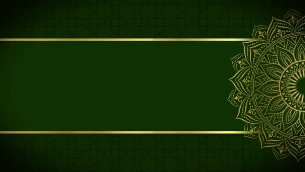 Kulta ja vihreä Mandala koriste tausta silmukka sujuvasti, arabialainen islamilainen tyyli mihin tahansa tarkoitukseen
 - Materiaali, video