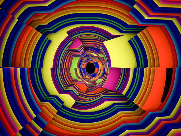 Abstracte achtergrond van veelkleurige cirkelvormige strepen voor gebruik in print en design. - Foto, afbeelding
