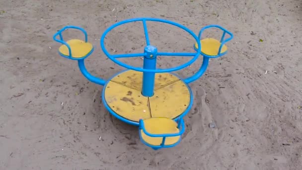 Old rotating carousel for kids - Footage, Video
