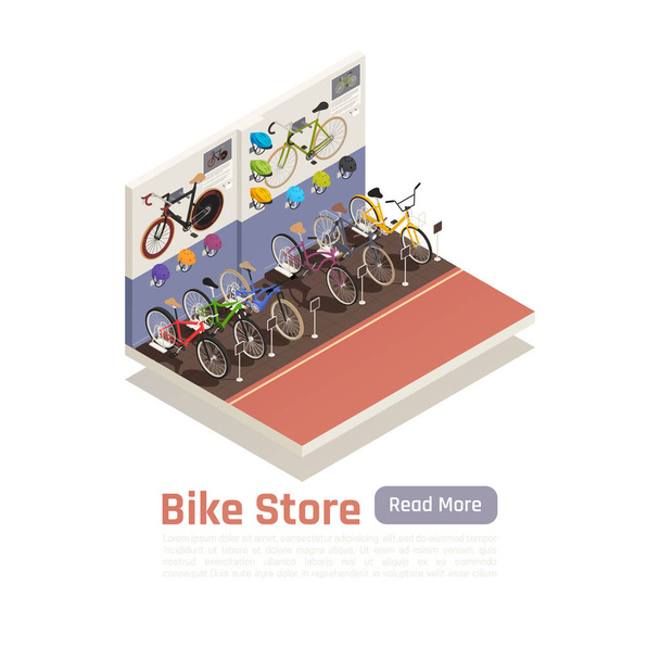 Bike Store Composizione isometrica
 - Vettoriali, immagini