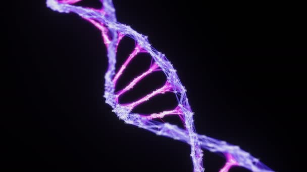 Geïsoleerde Digitale Plexus DNA molecuul streng Loop roze paars violet alfa mat - Video