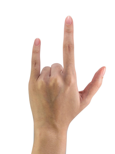 Liebe Handzeichen isoliert auf weißem Hintergrund mit Clipping-Pfad - Foto, Bild