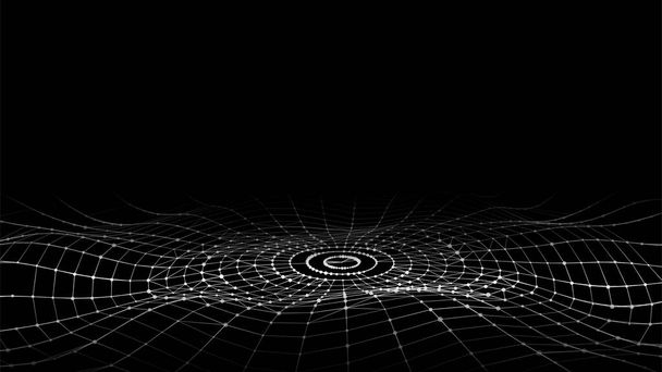 Abstrakter futuristischer Hintergrund. Visualisierung von Big Data. Dynamische Welle von Teilchen. - Vektor, Bild