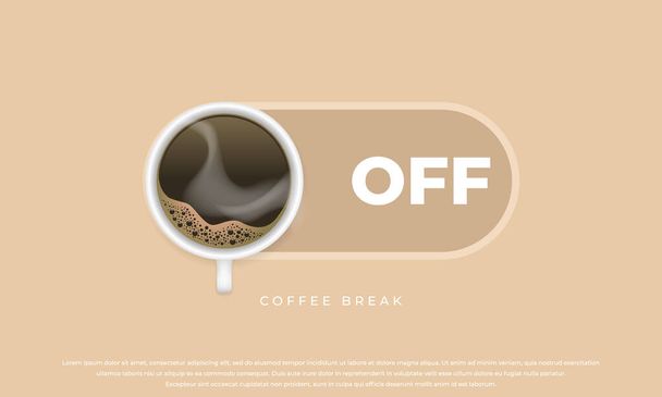 Une tasse de café Affiche Publicité Circulaire Illustration vectorielle, pause café
 - Vecteur, image