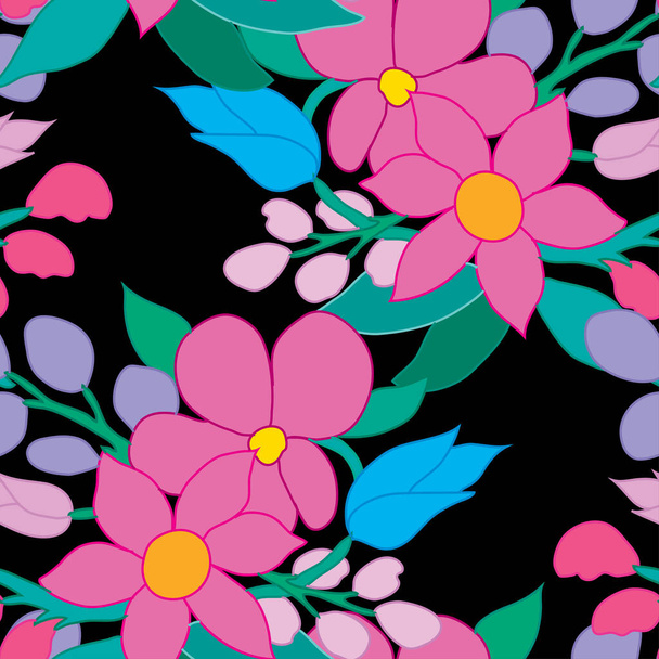 Elegant seamless pattern with abstract flowers, design elements. Floral  pattern for invitations, cards, print, gift wrap, manufacturing, textile, fabric, wallpapers - Vector, imagen