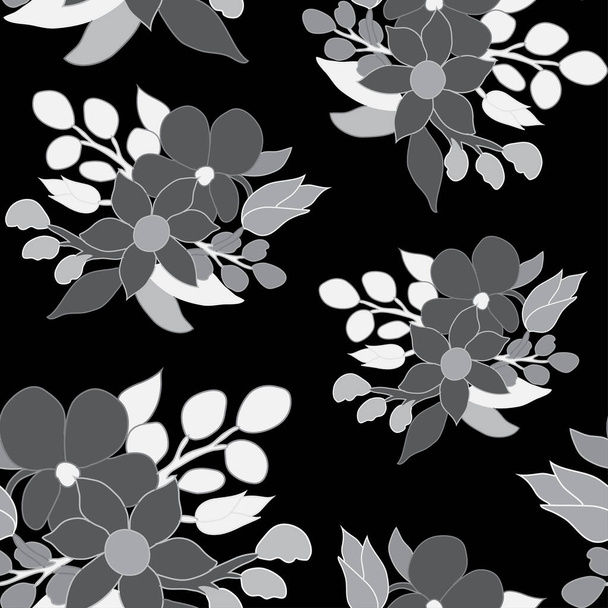 Elegant seamless pattern with abstract flowers, design elements. Floral  pattern for invitations, cards, print, gift wrap, manufacturing, textile, fabric, wallpapers - Vektör, Görsel