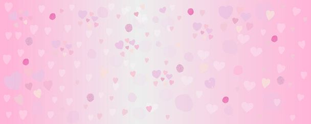  ハッピーマザーズデーグリーティングカードピンク抽象的な心の背景。バレンタイン、誕生日、ベビーシャワー、女性の日などバナースタイルのデザインベクトル - ベクター画像