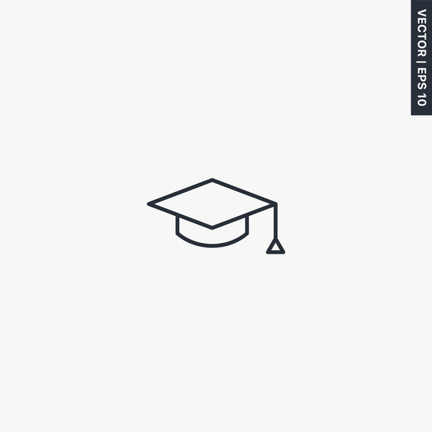 Casquette graduée, panneau de style linéaire pour concept mobile et web design. Symbole, illustration du logo. Graphismes vectoriels parfaits Pixel
 - Vecteur, image