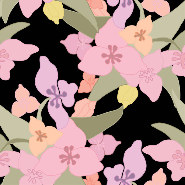 Elegant seamless pattern with abstract flowers, design elements. Floral  pattern for invitations, cards, print, gift wrap, manufacturing, textile, fabric, wallpapers - Vetor, Imagem