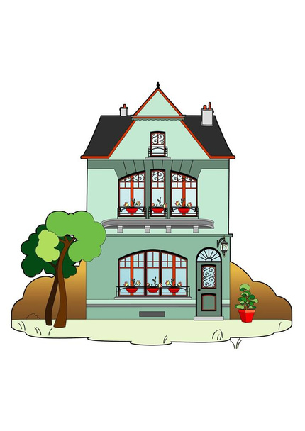 Vektorová ilustrace krásného domu, soubor EPS 10 - Vektor, obrázek