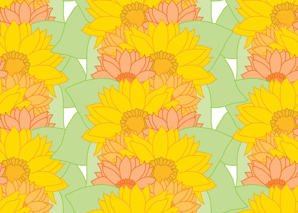 Elegant seamless pattern with sunflowers, design elements. Floral  pattern for invitations, cards, print, gift wrap, manufacturing, textile, fabric, wallpapers - ベクター画像