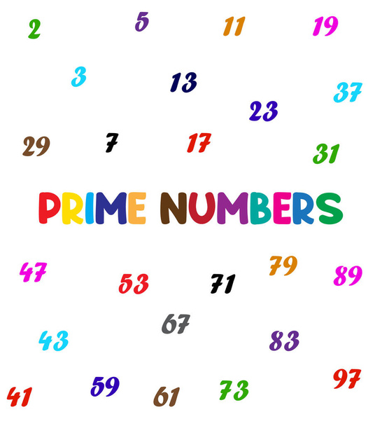 prime numbers between 1 and 100. - Вектор, зображення