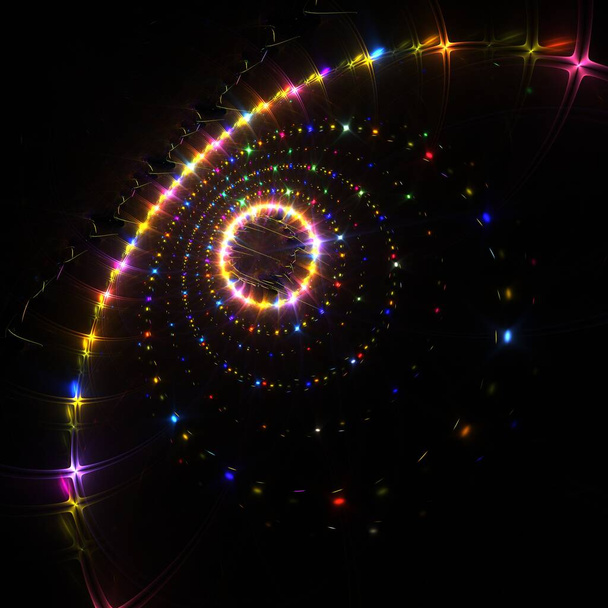 Abstract Swirl Glow Twinkle Star Achtergrond - Fractal Art - Foto, afbeelding