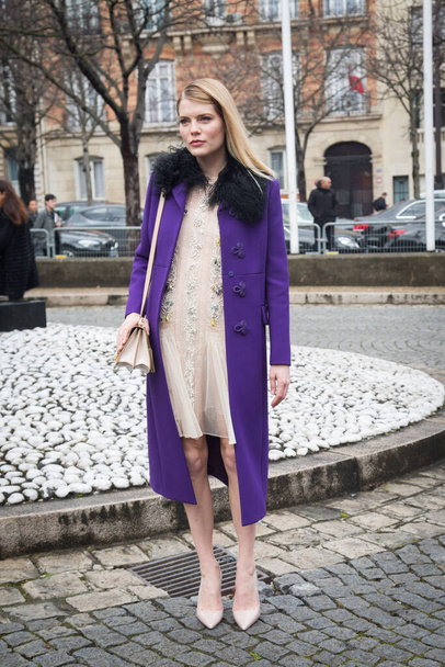 Emma Greenwell  arrives to the Miu Miu show at Place de Iena during Paris Fashion Week FW 16/17 on March 9, 2016 in Paris, France. - Foto, Imagem