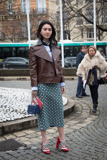 Davika Hoorne arrives to the Miu Miu show at Place de Iena during Paris Fashion Week FW 16/17 on March 9, 2016 in Paris, France. - Photo, image