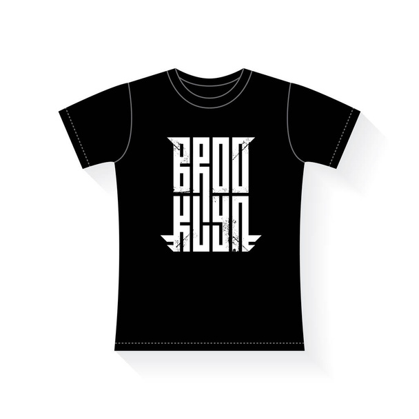 Brooklyn Stylish emblem on t-shirt. Brand design. - Vecteur, image