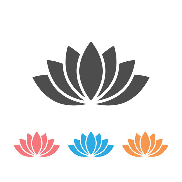 Icono de loto o icono de armonía en blanco. Vector
 - Vector, Imagen
