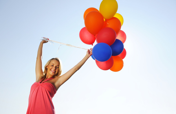 Woman with balloons - Photo, Image