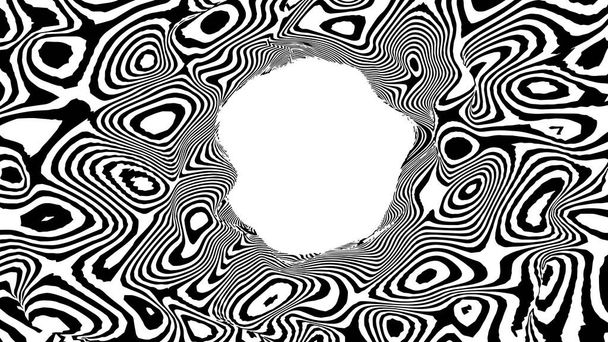 Optyczna fala iluzji. Streszczenie 3d czarno-białe iluzje. Ilustracja wektora. - Wektor, obraz