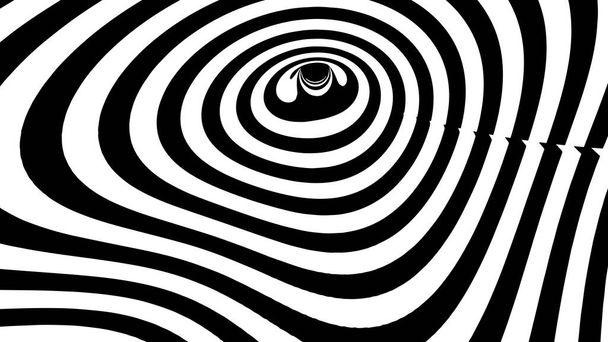 Optische illusie golf. Abstract 3D zwart-wit illusies. Vectorillustratie. - Vector, afbeelding