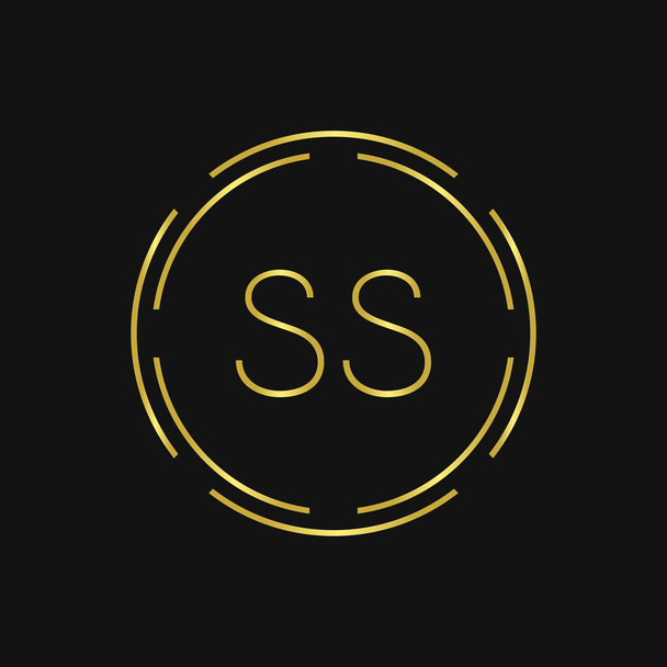 Initial SS Logo Design Creative Typography Vector Template. Digital Abstract Letter SS Logo Vector Illustration - Vector, Imagen