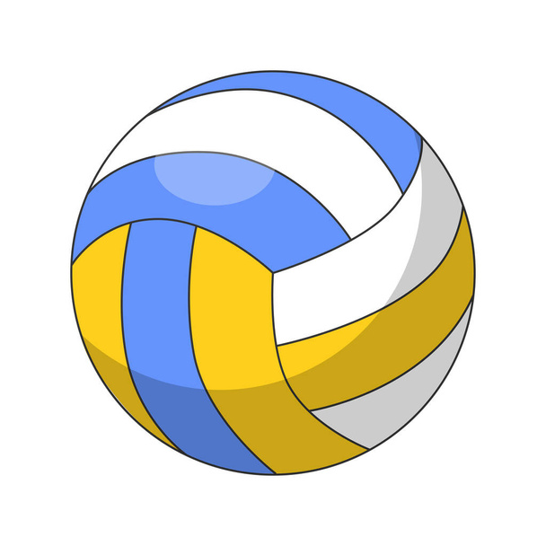  Volleyball ball isolated on white background. Vector illustration of a professional ball for beach volleyball game. flat style - Vector, Image
