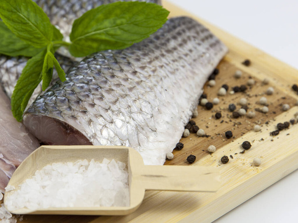 mullet fresh fish on a cutting board - Photo, Image