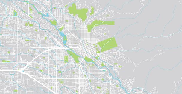 Urban vector city map of Boise, USA. Idaho state capital - Vector, Image