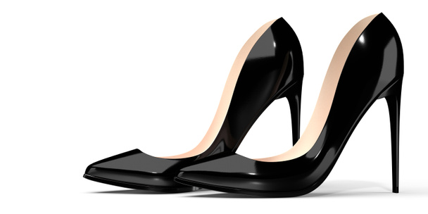 Scarpe nere con tacco alto - Illustrazione 3D
 - Foto, immagini