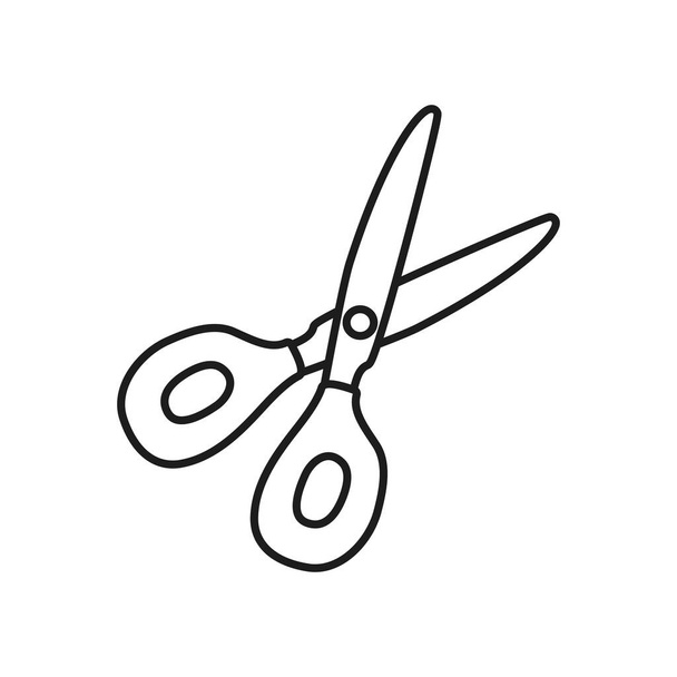 Стационарная концепция, иконка ножниц, стиль линии
 - Вектор,изображение