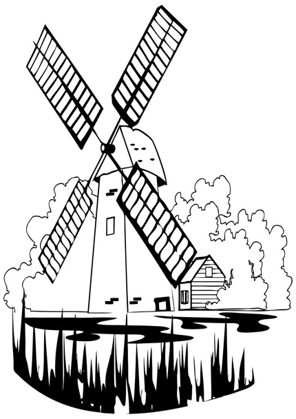 moulin à vent - Vecteur, image