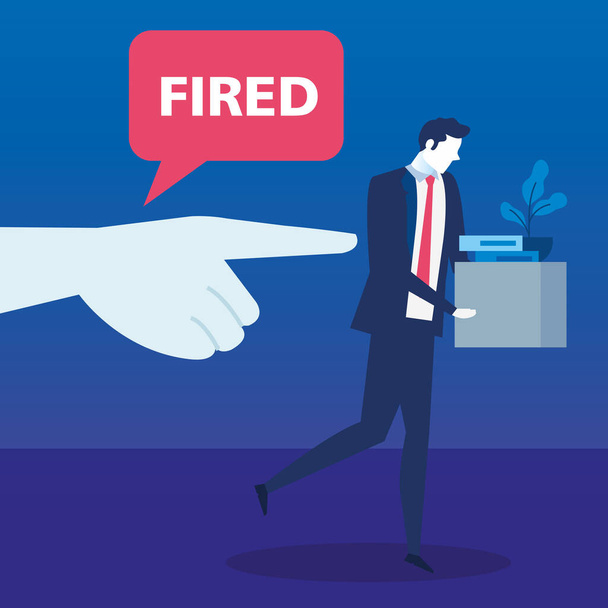 scene fired of businessman avatar character - Vector, Image