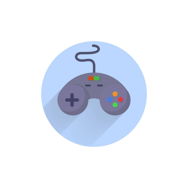 Joystick πολύχρωμο επίπεδη εικόνα με σκιά. εικονίδιο επιπέδου gamepad - Διάνυσμα, εικόνα