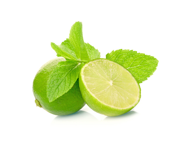 Limes and mint isolated on white background - Foto, Imagem