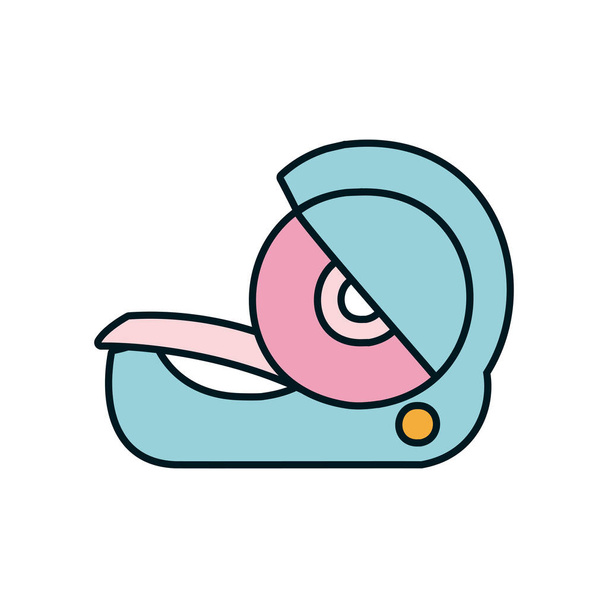adhesive tape dispenser icon, line and fill style - Vector, Image